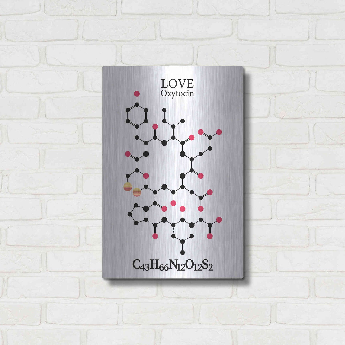 Luxe Metal Art 'Oxytocin Molecule' by Luxe Portfolio, Metal Wall Art,16x24
