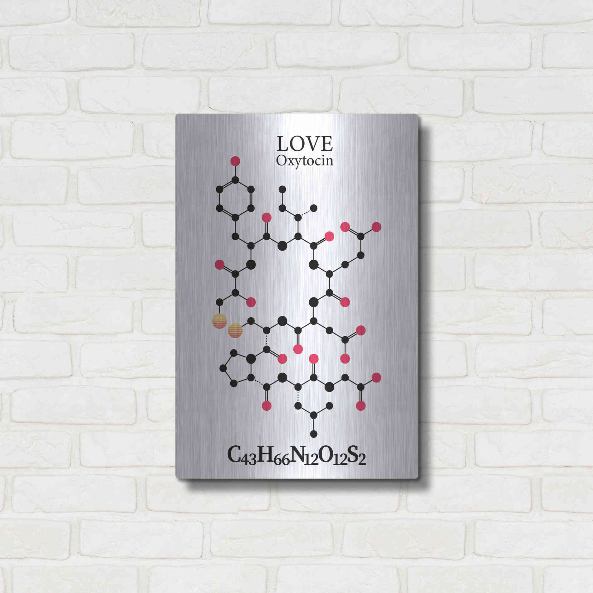 Luxe Metal Art 'Oxytocin Molecule' by Luxe Portfolio, Metal Wall Art,16x24