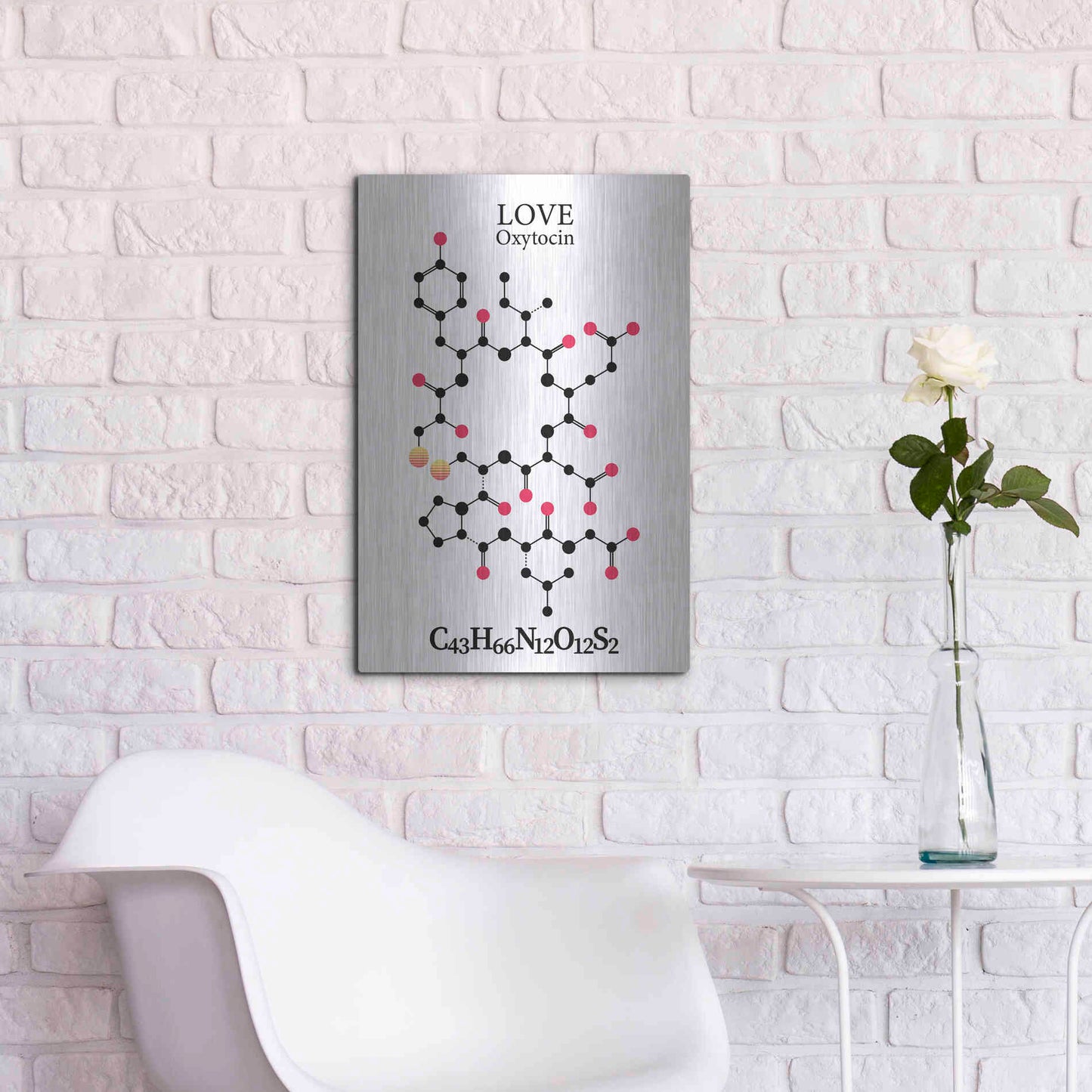 Luxe Metal Art 'Oxytocin Molecule' by Luxe Portfolio, Metal Wall Art,16x24