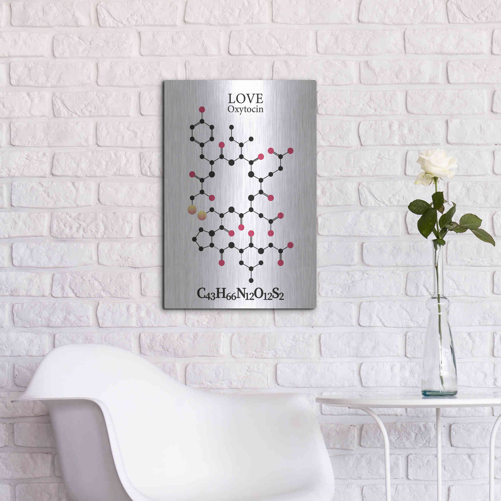 Luxe Metal Art 'Oxytocin Molecule' by Luxe Portfolio, Metal Wall Art,16x24