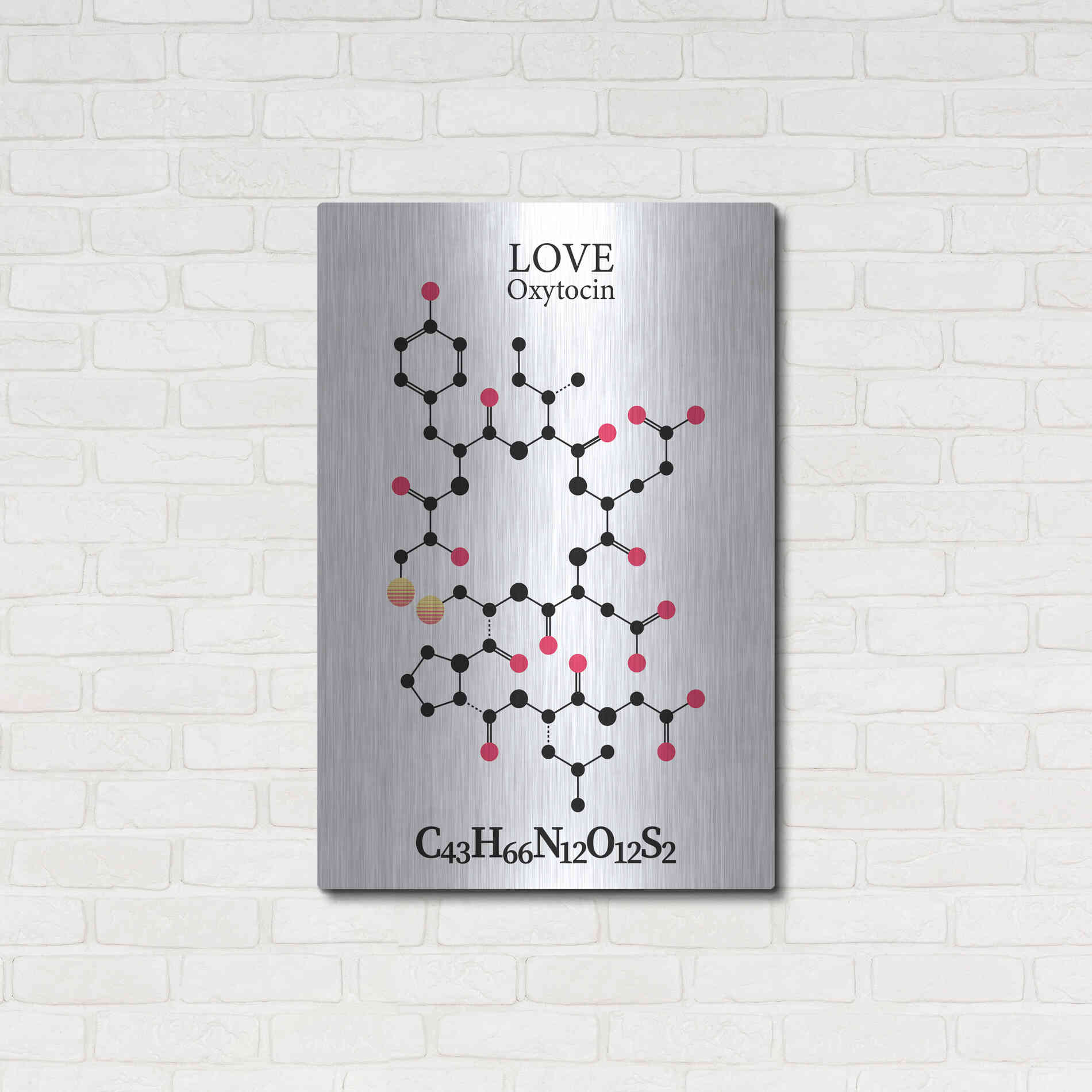 Luxe Metal Art 'Oxytocin Molecule' by Luxe Portfolio, Metal Wall Art,24x36