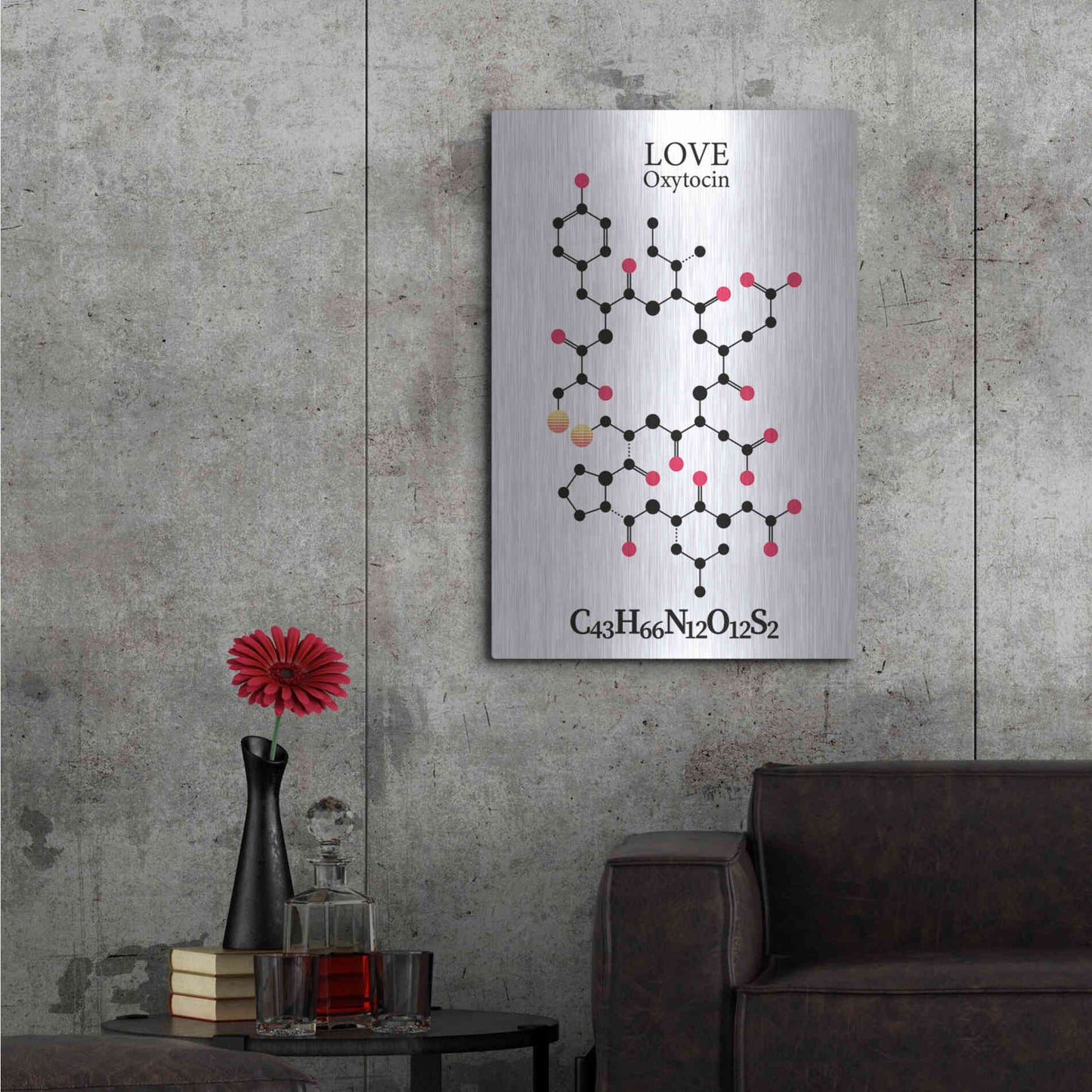 Luxe Metal Art 'Oxytocin Molecule' by Luxe Portfolio, Metal Wall Art,24x36