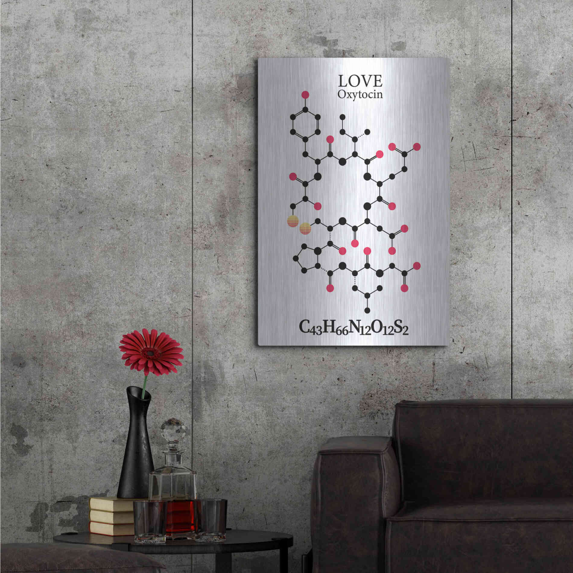 Luxe Metal Art 'Oxytocin Molecule' by Luxe Portfolio, Metal Wall Art,24x36