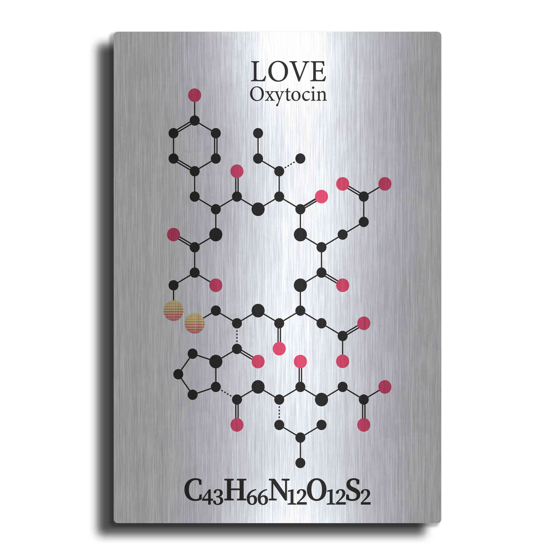 Luxe Metal Art 'Oxytocin Molecule' by Luxe Portfolio, Metal Wall Art