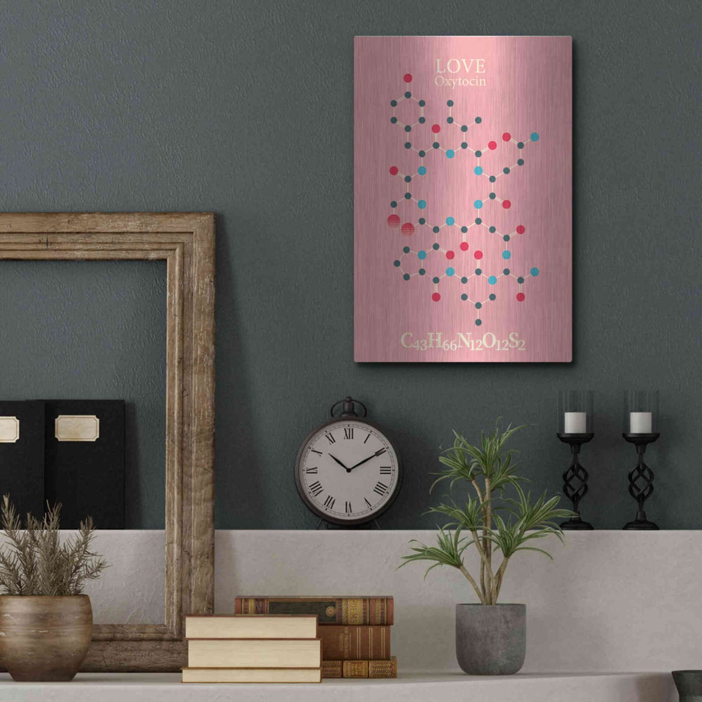 Luxe Metal Art 'Oxytocin Molecule 2' by Luxe Portfolio, Metal Wall Art,12x16