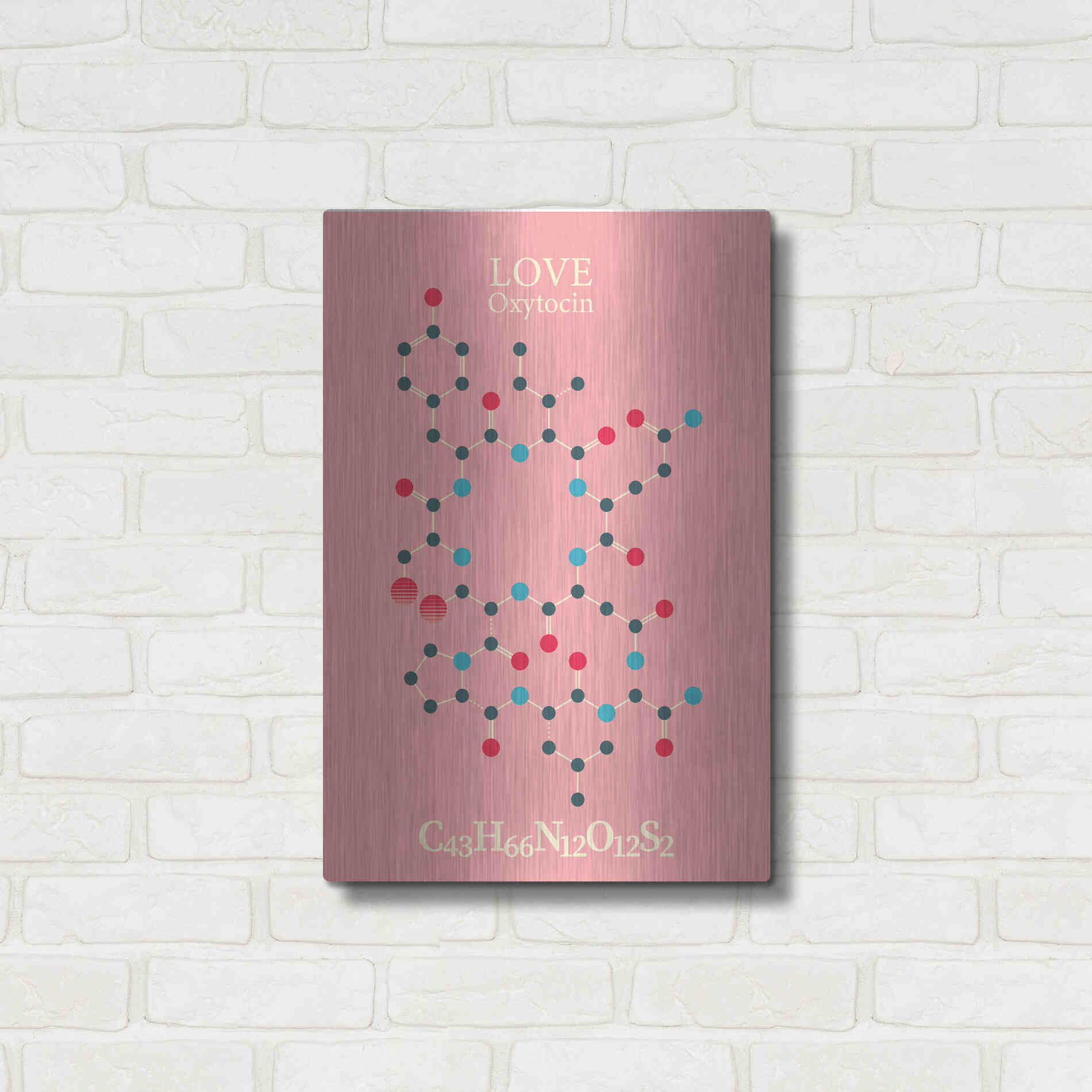 Luxe Metal Art 'Oxytocin Molecule 2' by Luxe Portfolio, Metal Wall Art,16x24