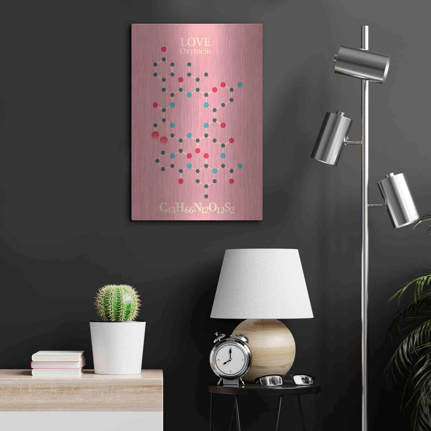 Luxe Metal Art 'Oxytocin Molecule 2' by Luxe Portfolio, Metal Wall Art,16x24