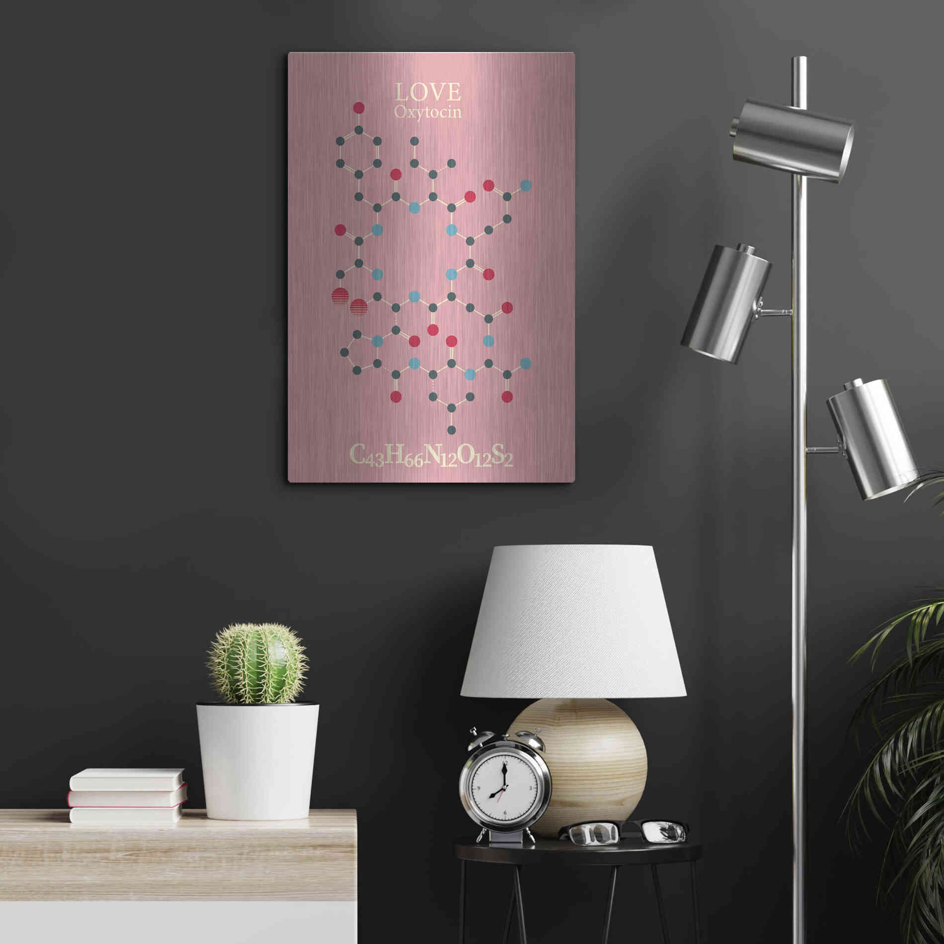 Luxe Metal Art 'Oxytocin Molecule 2' by Luxe Portfolio, Metal Wall Art,16x24