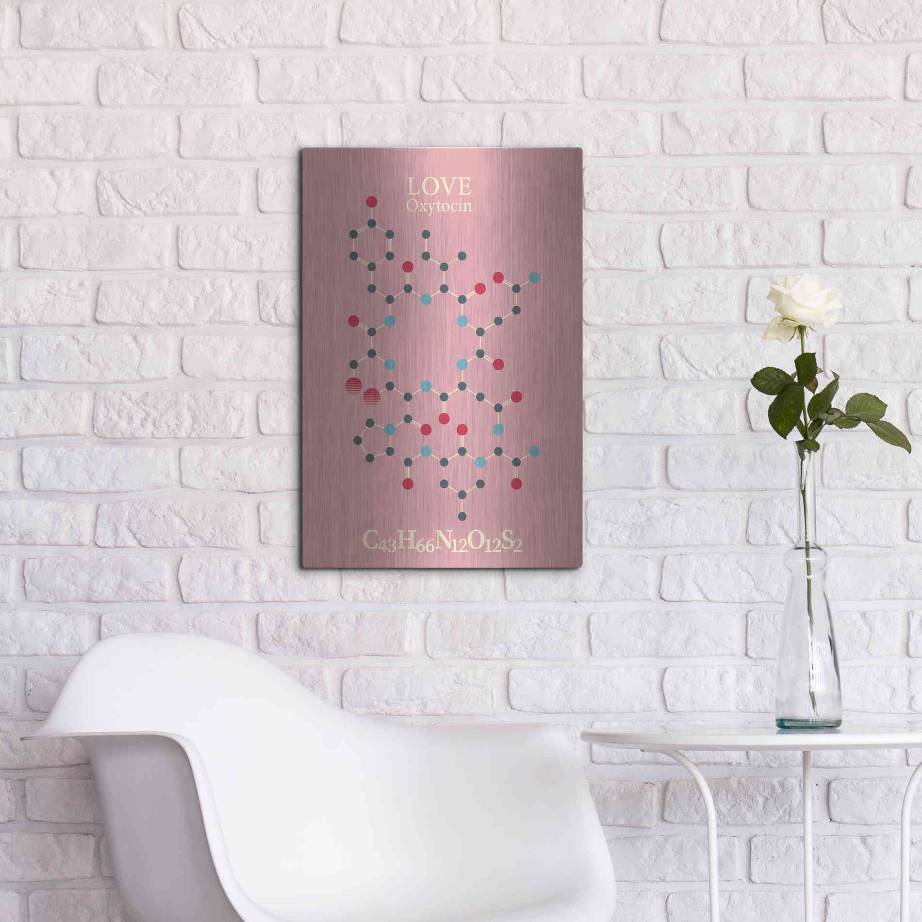 Luxe Metal Art 'Oxytocin Molecule 2' by Luxe Portfolio, Metal Wall Art,16x24