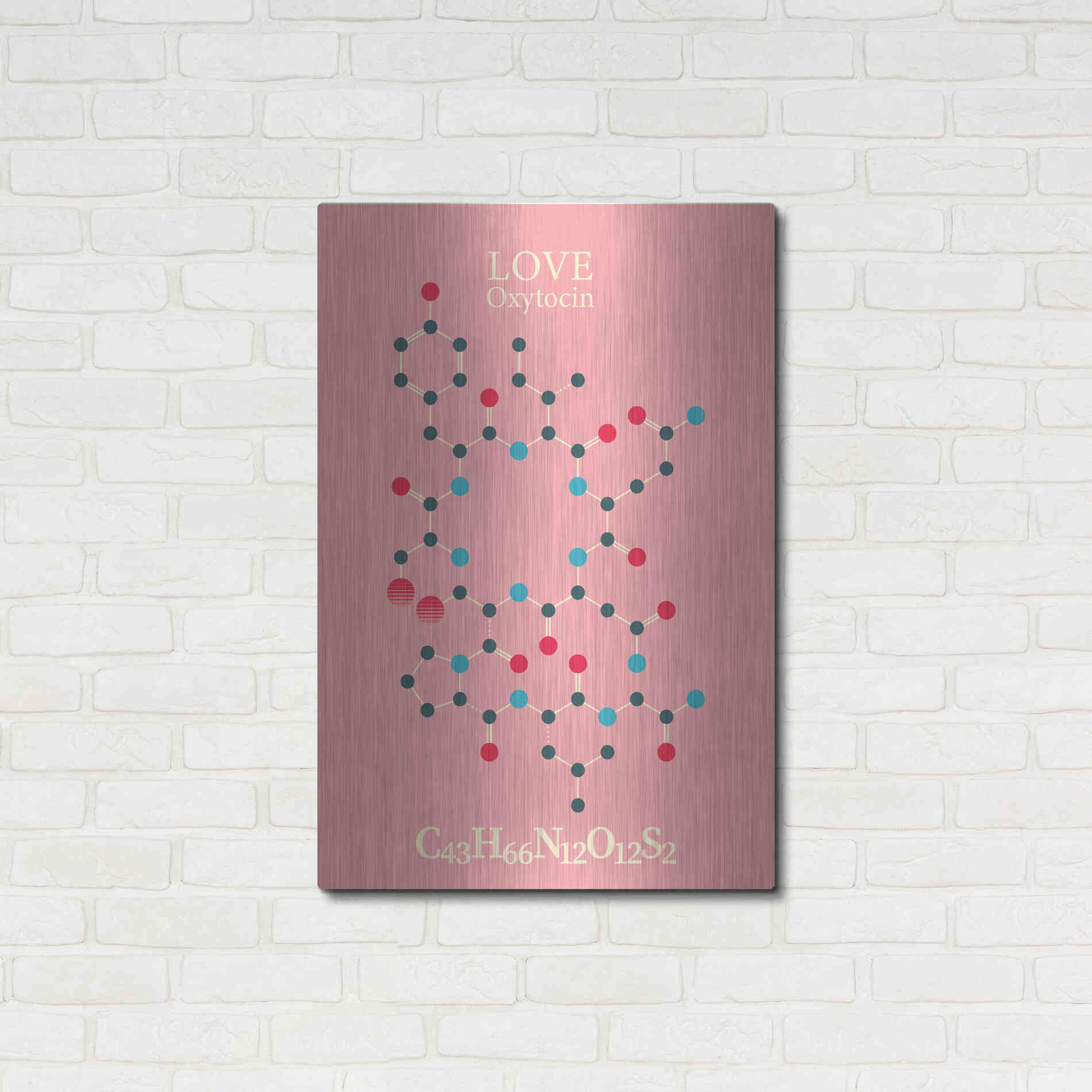 Luxe Metal Art 'Oxytocin Molecule 2' by Luxe Portfolio, Metal Wall Art,24x36