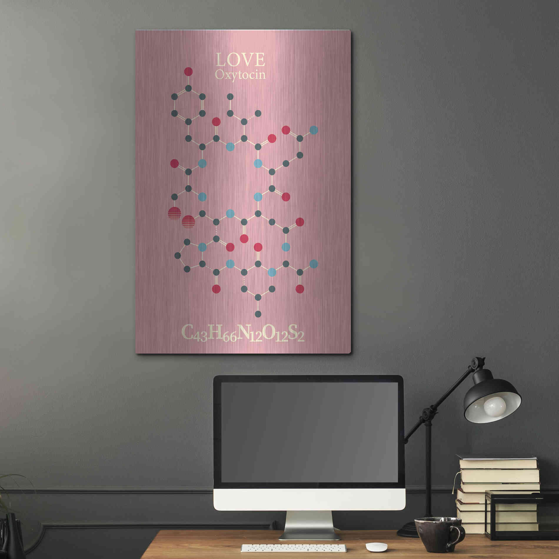 Luxe Metal Art 'Oxytocin Molecule 2' by Luxe Portfolio, Metal Wall Art,24x36