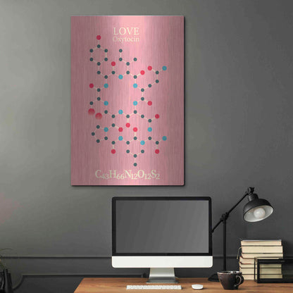 Luxe Metal Art 'Oxytocin Molecule 2' by Luxe Portfolio, Metal Wall Art,24x36