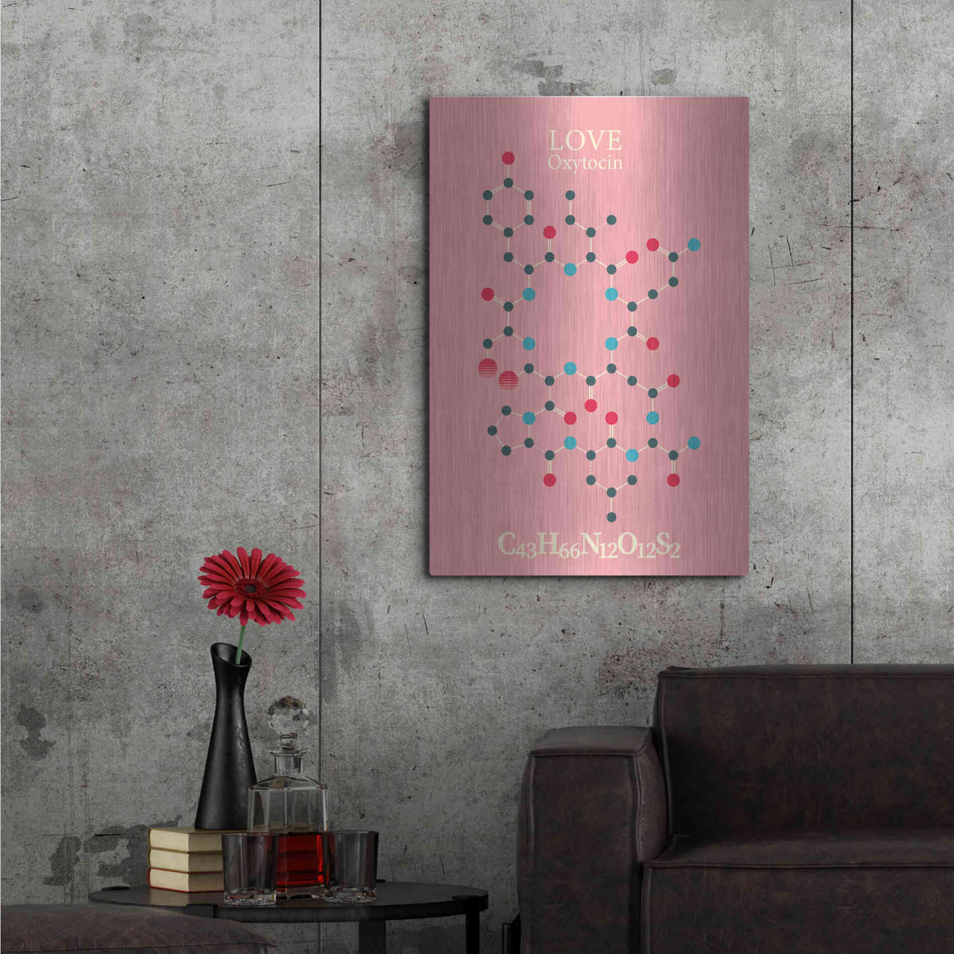 Luxe Metal Art 'Oxytocin Molecule 2' by Luxe Portfolio, Metal Wall Art,24x36