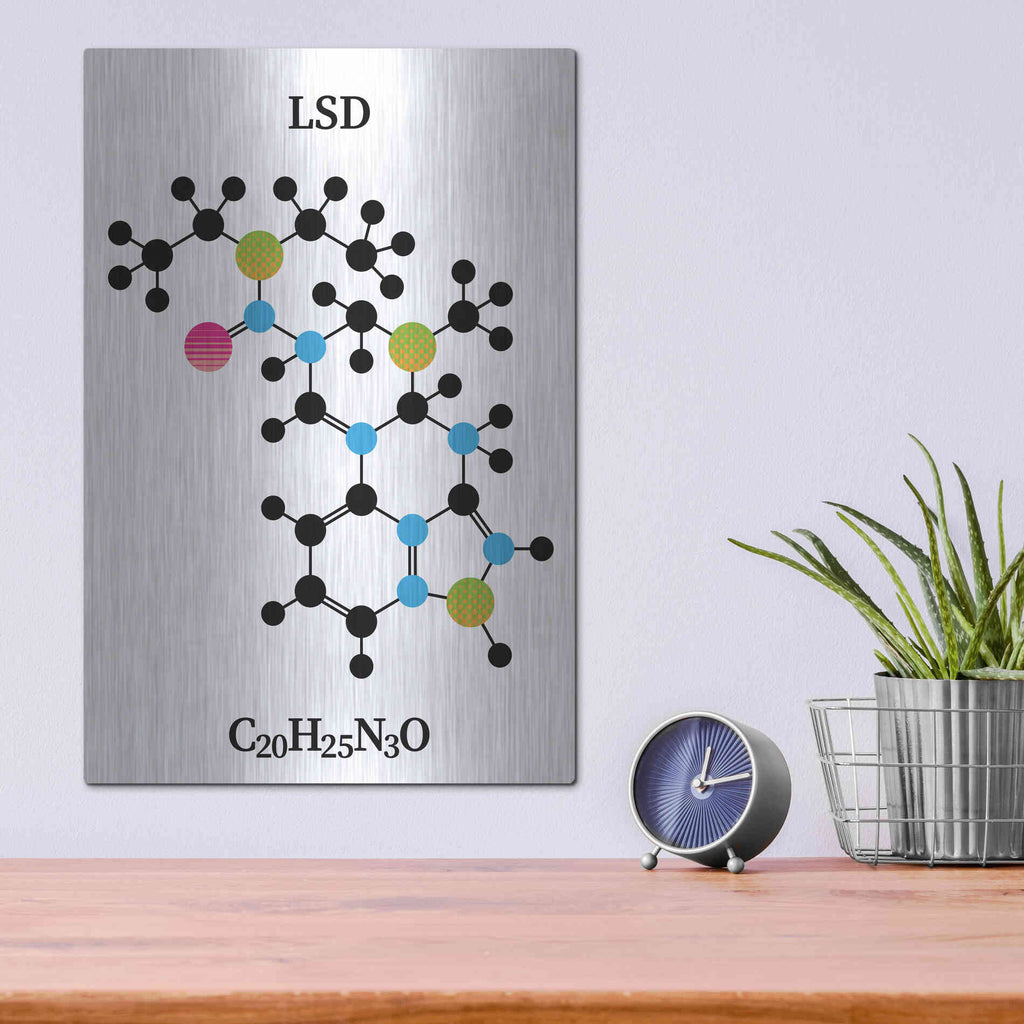 Luxe Metal Art 'LSD Molecule' by Luxe Portfolio, Metal Wall Art,12x16