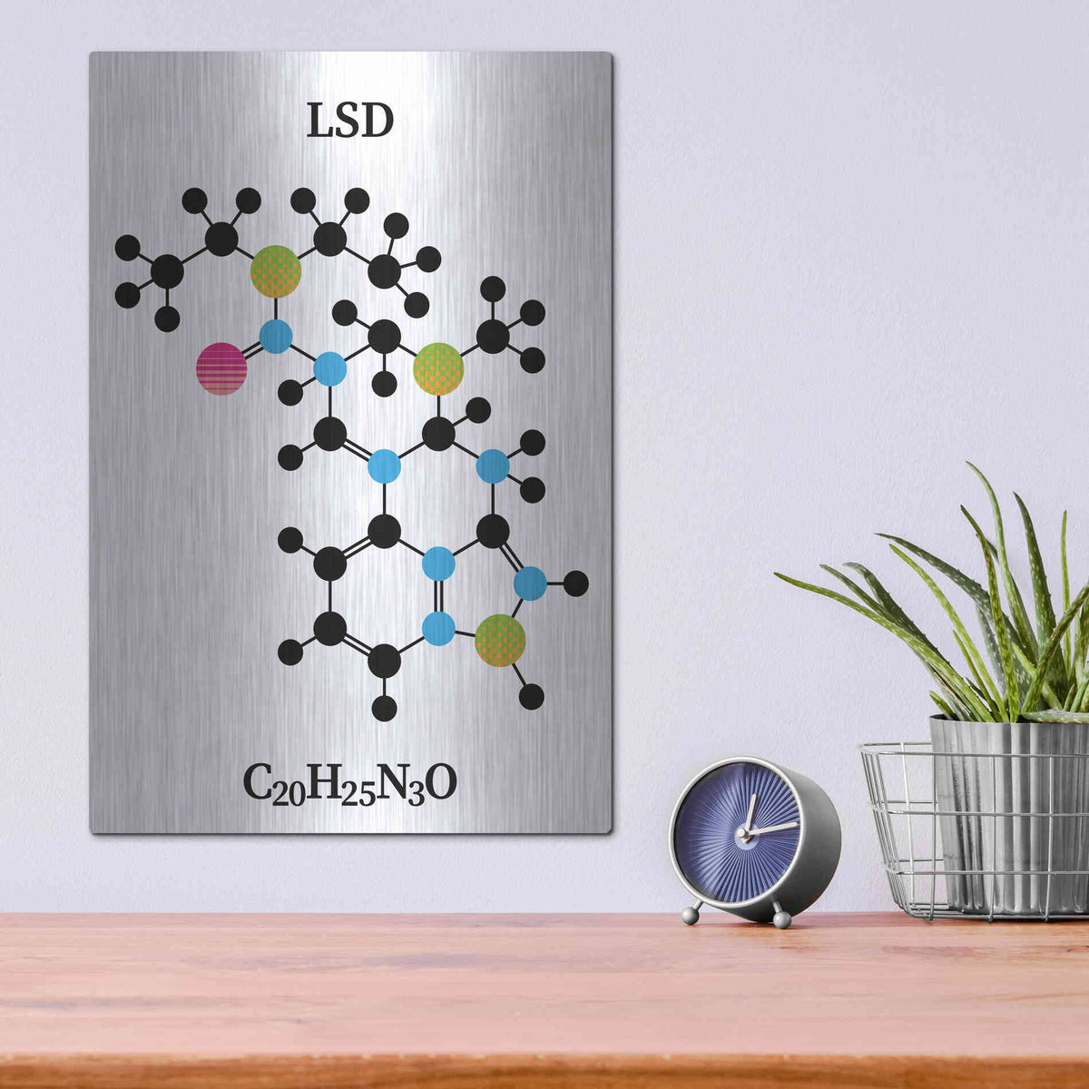 Luxe Metal Art 'LSD Molecule' by Luxe Portfolio, Metal Wall Art,12x16