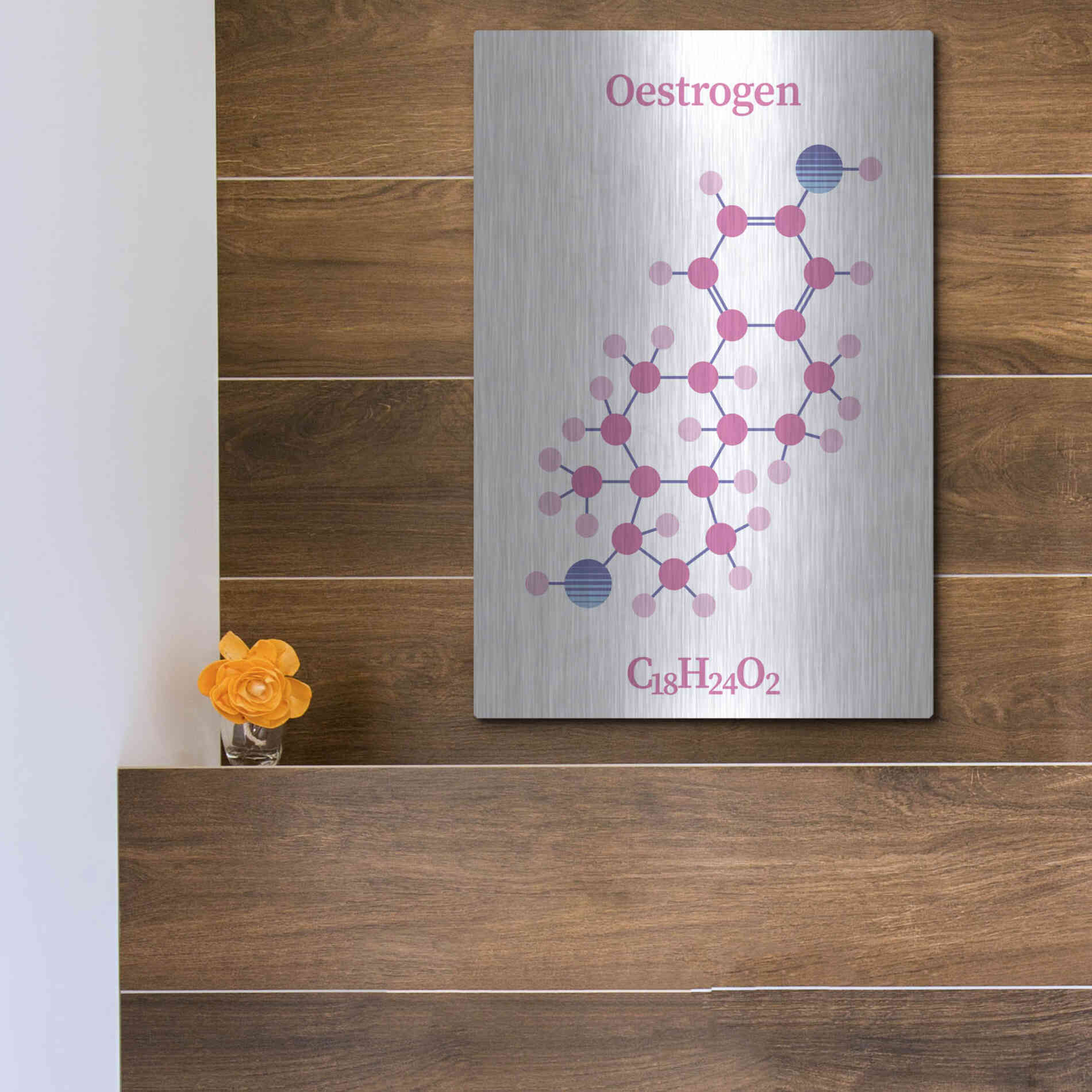 Luxe Metal Art 'Oestrogen Molecule' by Luxe Portfolio, Metal Wall Art,12x16