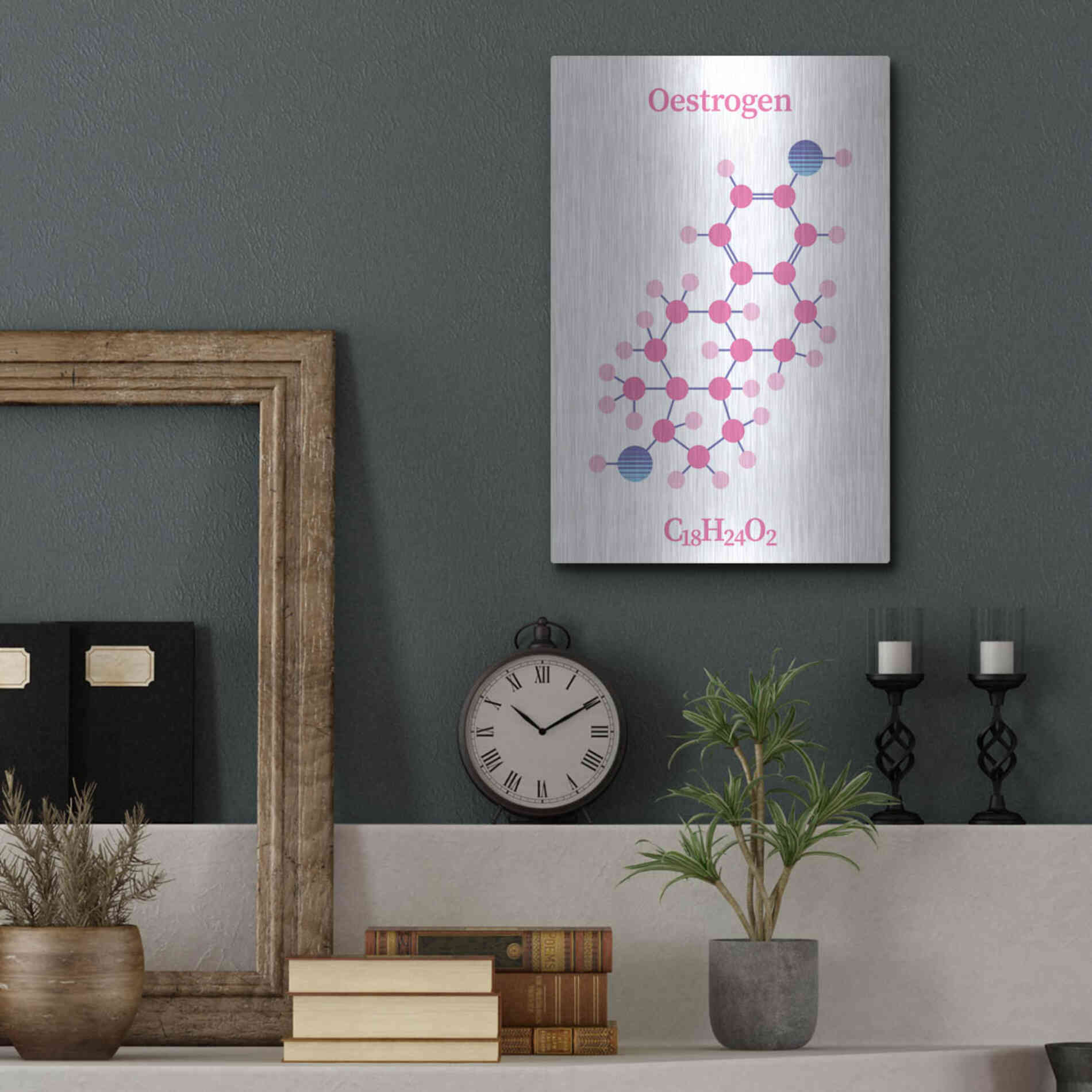 Luxe Metal Art 'Oestrogen Molecule' by Luxe Portfolio, Metal Wall Art,12x16