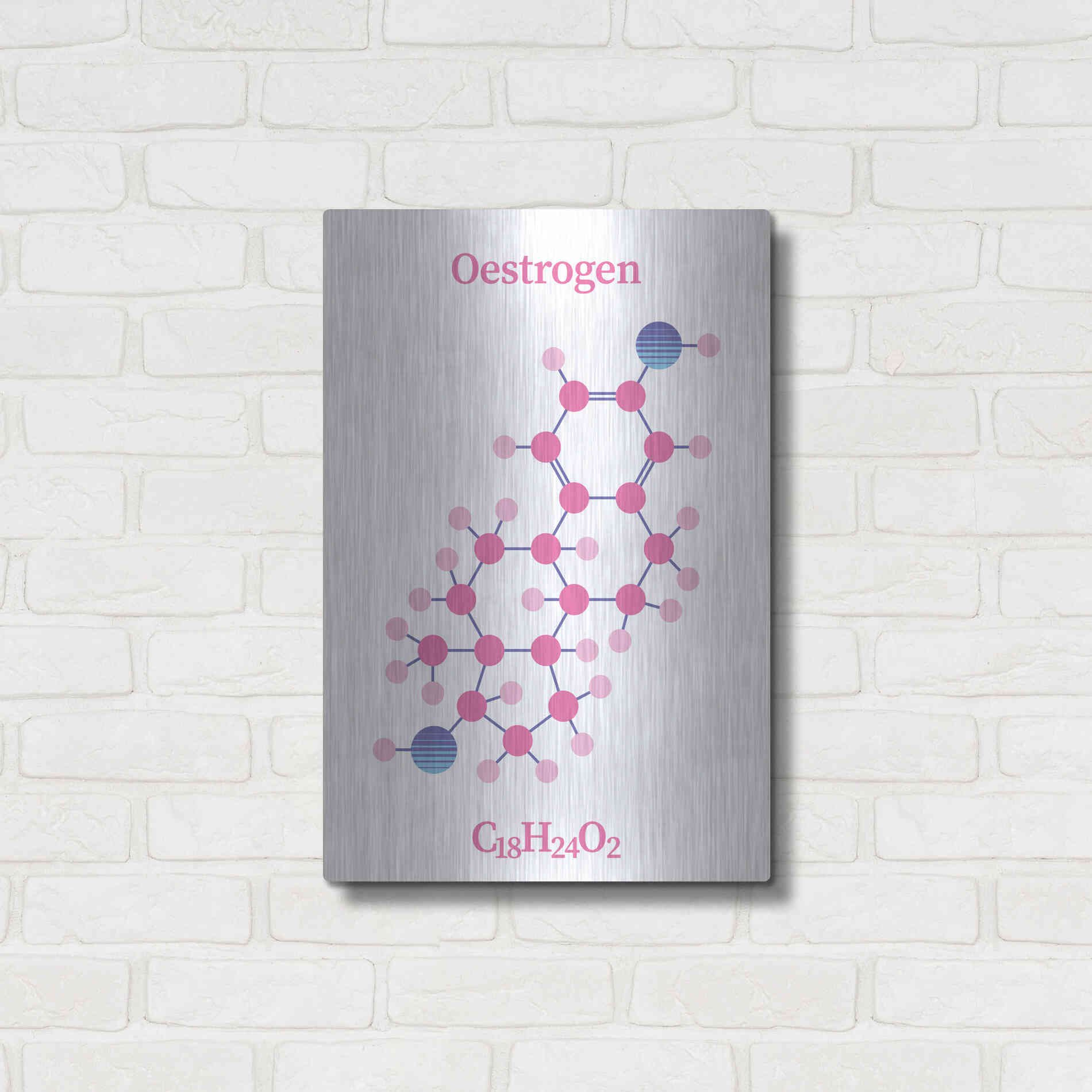 Luxe Metal Art 'Oestrogen Molecule' by Luxe Portfolio, Metal Wall Art,16x24