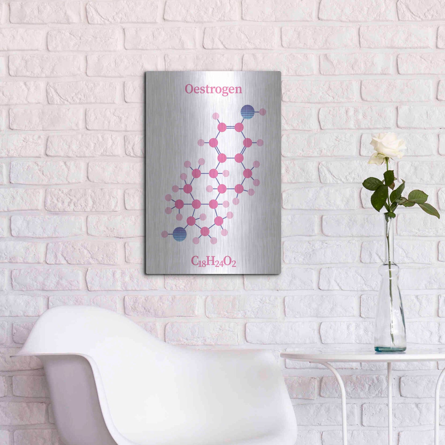 Luxe Metal Art 'Oestrogen Molecule' by Luxe Portfolio, Metal Wall Art,16x24