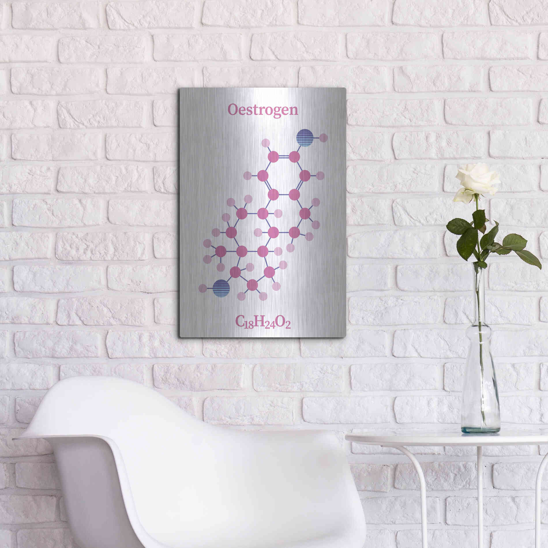 Luxe Metal Art 'Oestrogen Molecule' by Luxe Portfolio, Metal Wall Art,16x24