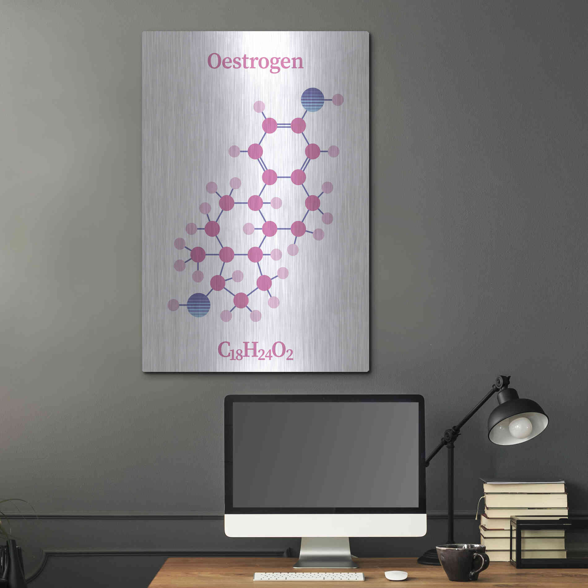Luxe Metal Art 'Oestrogen Molecule' by Luxe Portfolio, Metal Wall Art,24x36