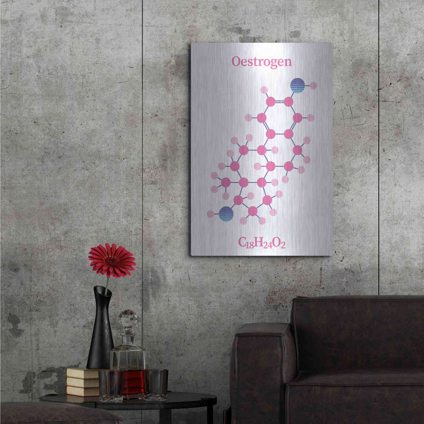 Luxe Metal Art 'Oestrogen Molecule' by Luxe Portfolio, Metal Wall Art,24x36