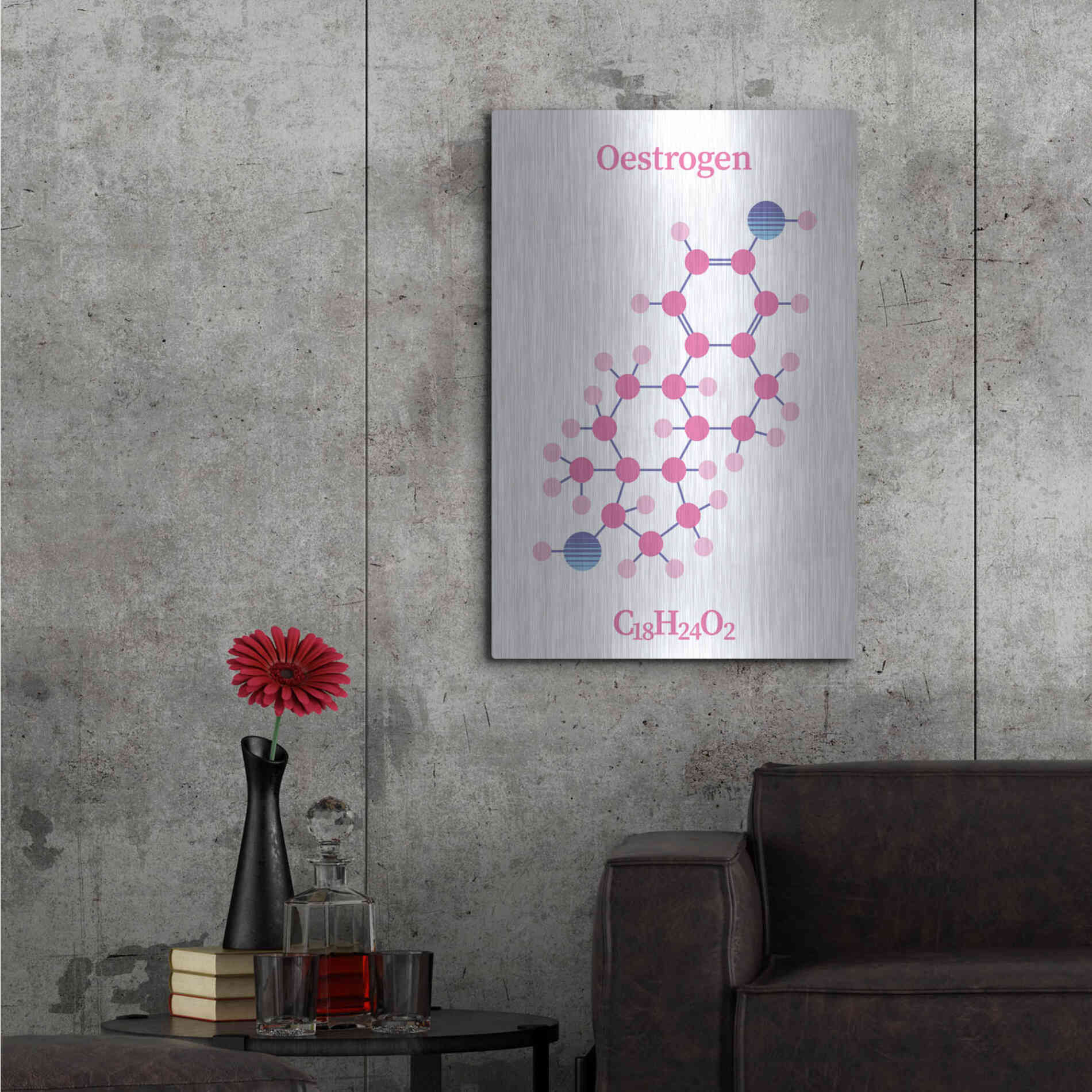 Luxe Metal Art 'Oestrogen Molecule' by Luxe Portfolio, Metal Wall Art,24x36