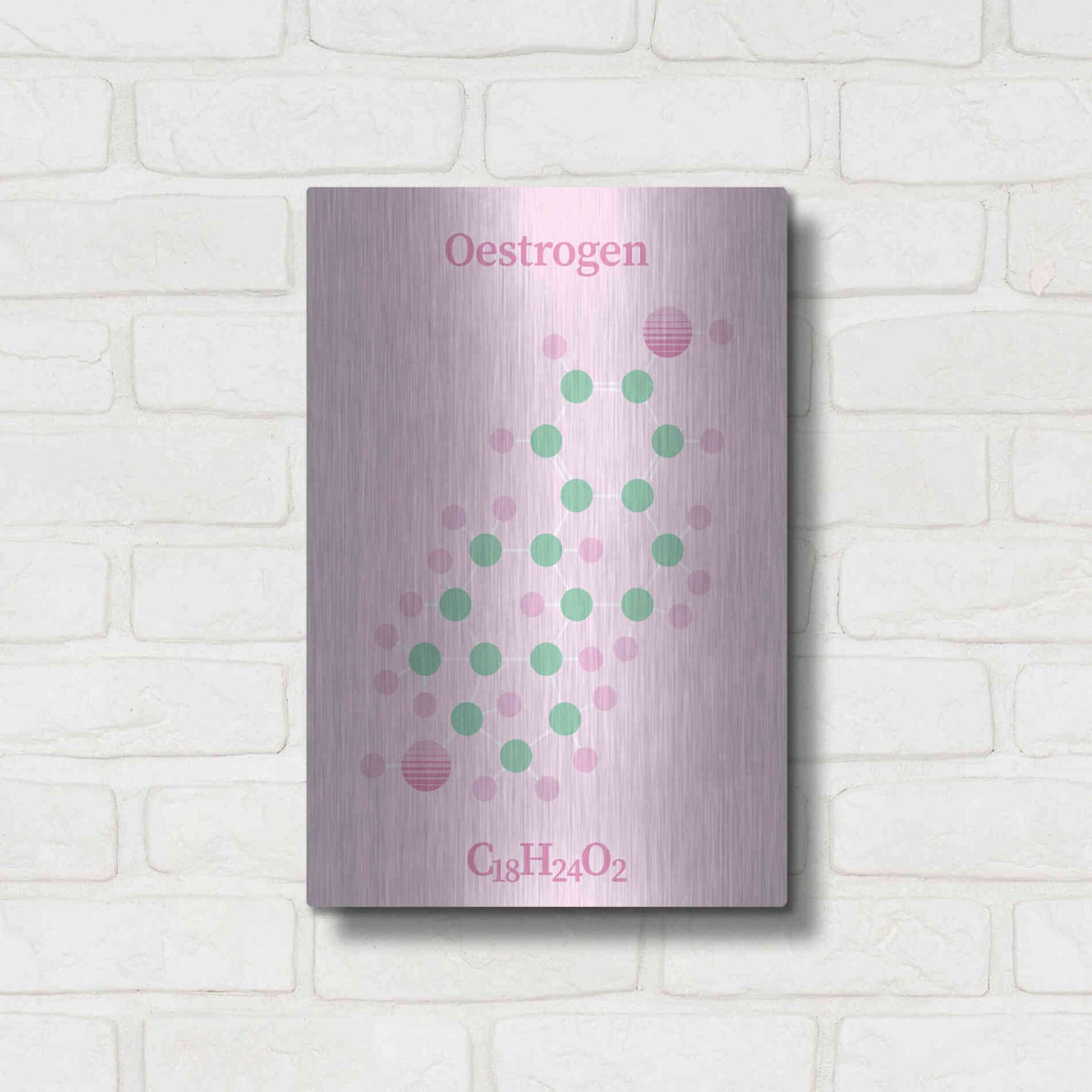 Luxe Metal Art 'Oestrogen Molecule 2' by Luxe Portfolio, Metal Wall Art,12x16