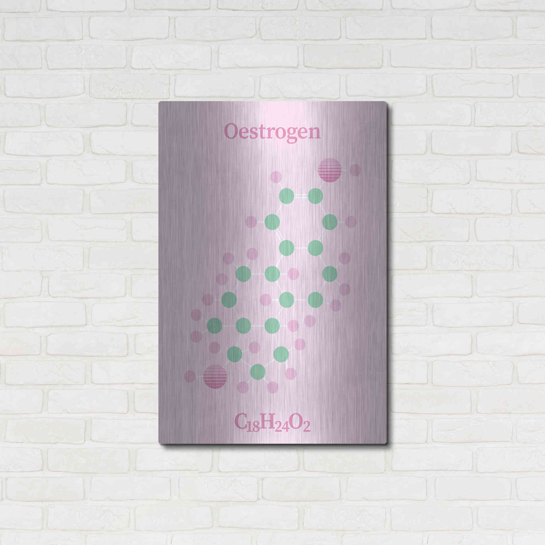 Luxe Metal Art 'Oestrogen Molecule 2' by Luxe Portfolio, Metal Wall Art,24x36