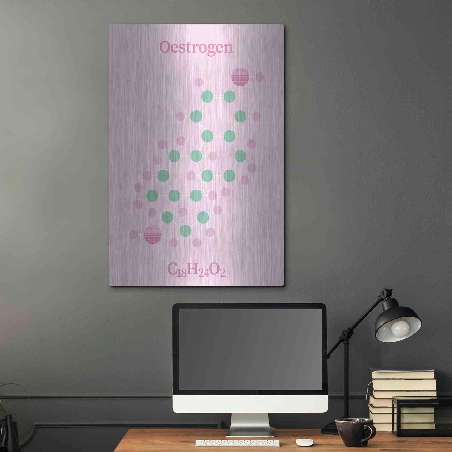 Luxe Metal Art 'Oestrogen Molecule 2' by Luxe Portfolio, Metal Wall Art,24x36