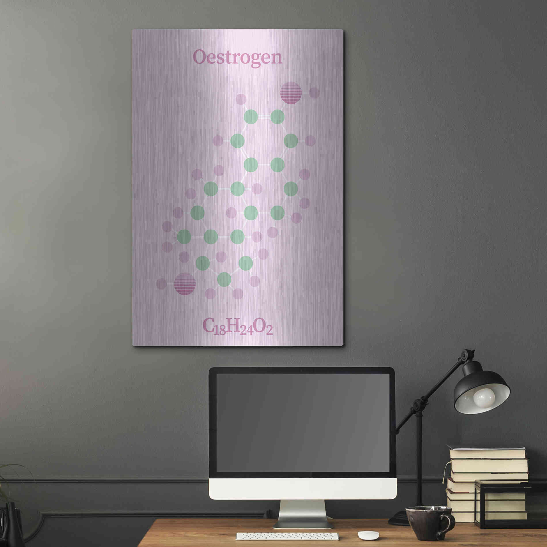 Luxe Metal Art 'Oestrogen Molecule 2' by Luxe Portfolio, Metal Wall Art,24x36