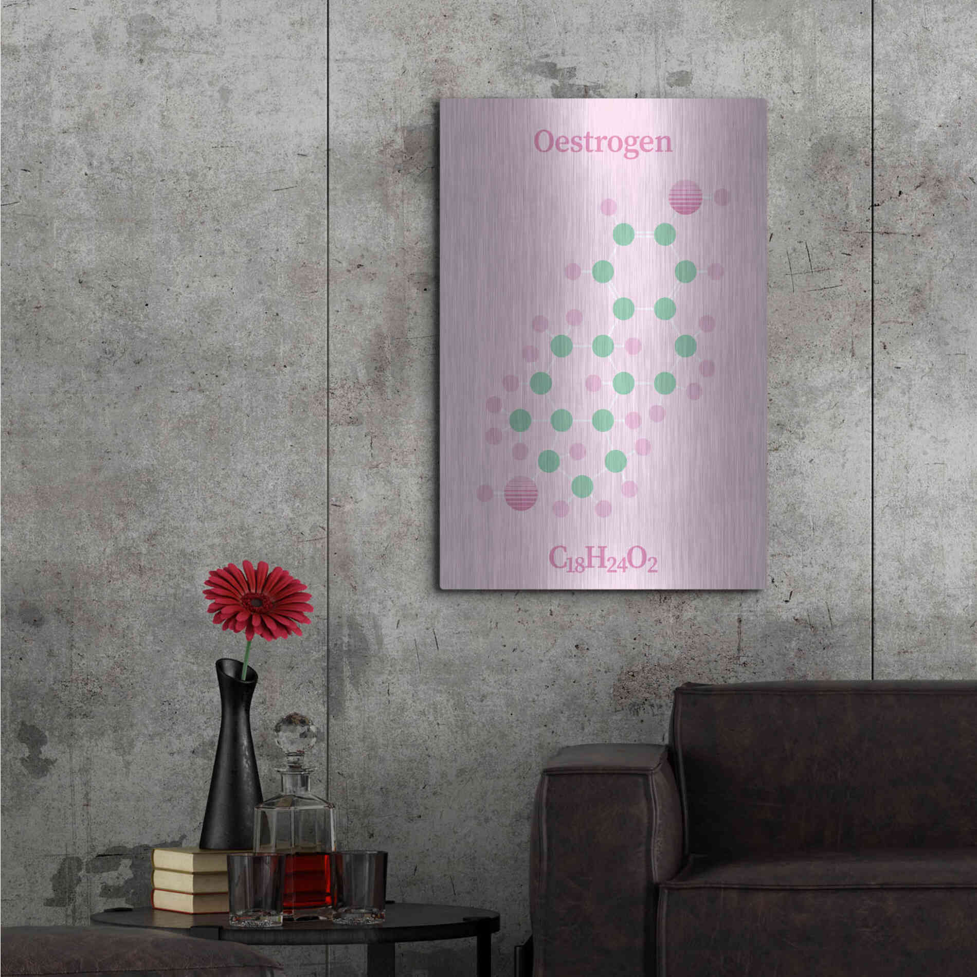 Luxe Metal Art 'Oestrogen Molecule 2' by Luxe Portfolio, Metal Wall Art,24x36