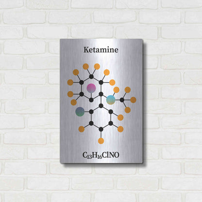 Luxe Metal Art 'Ketamine Molecule' by Luxe Portfolio, Metal Wall Art,16x24