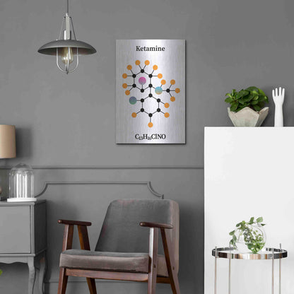 Luxe Metal Art 'Ketamine Molecule' by Luxe Portfolio, Metal Wall Art,16x24