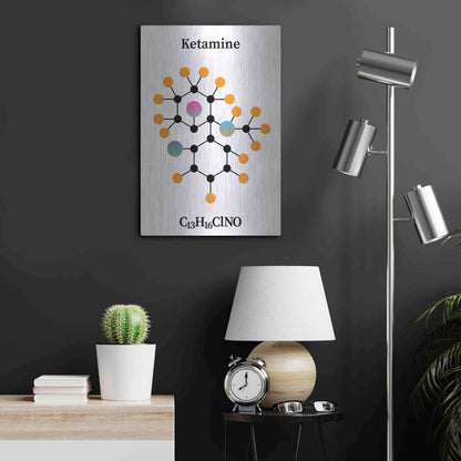 Luxe Metal Art 'Ketamine Molecule' by Luxe Portfolio, Metal Wall Art,16x24