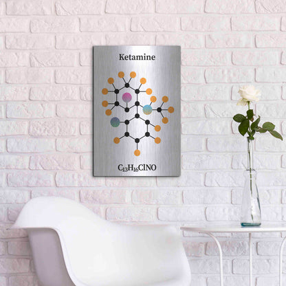 Luxe Metal Art 'Ketamine Molecule' by Luxe Portfolio, Metal Wall Art,16x24