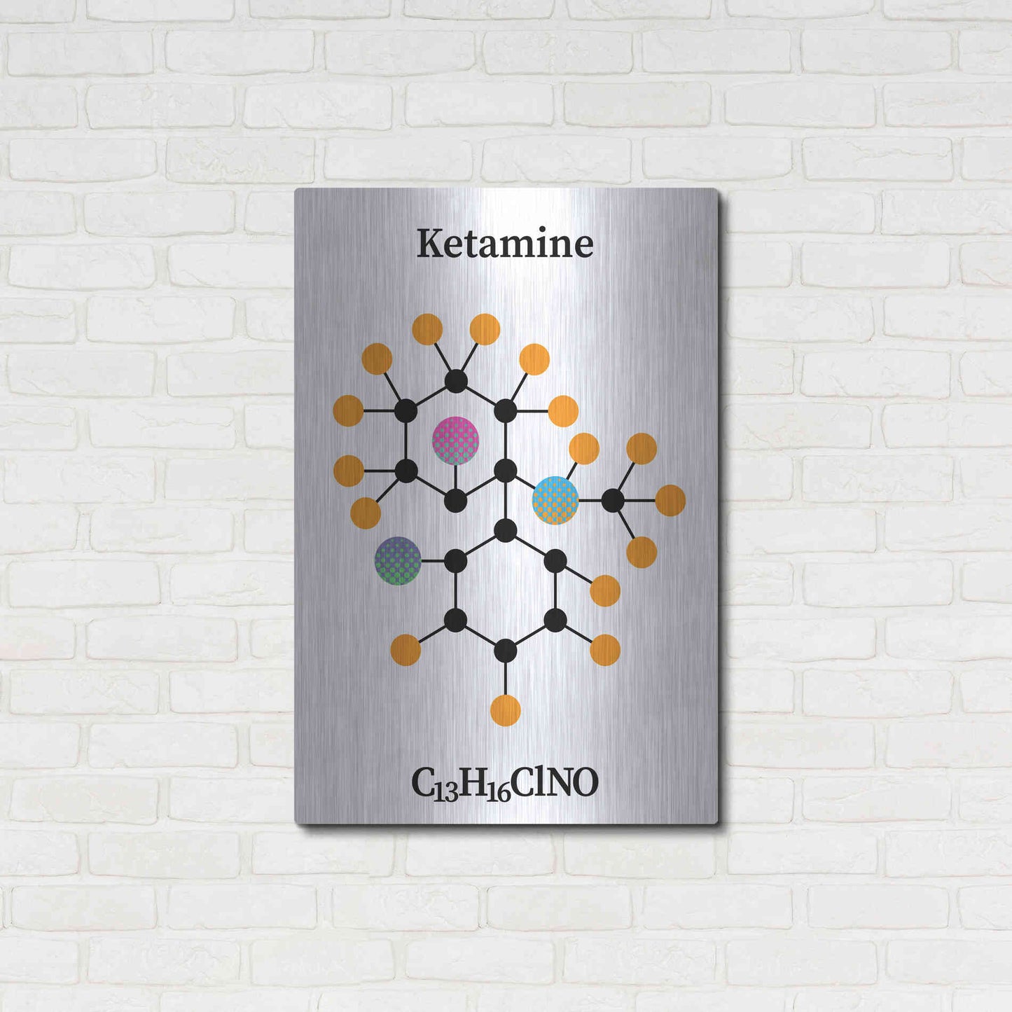 Luxe Metal Art 'Ketamine Molecule' by Luxe Portfolio, Metal Wall Art,24x36