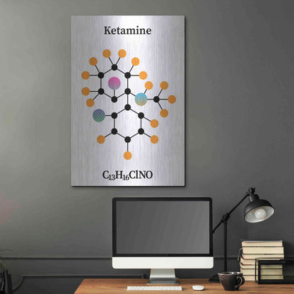 Luxe Metal Art 'Ketamine Molecule' by Luxe Portfolio, Metal Wall Art,24x36