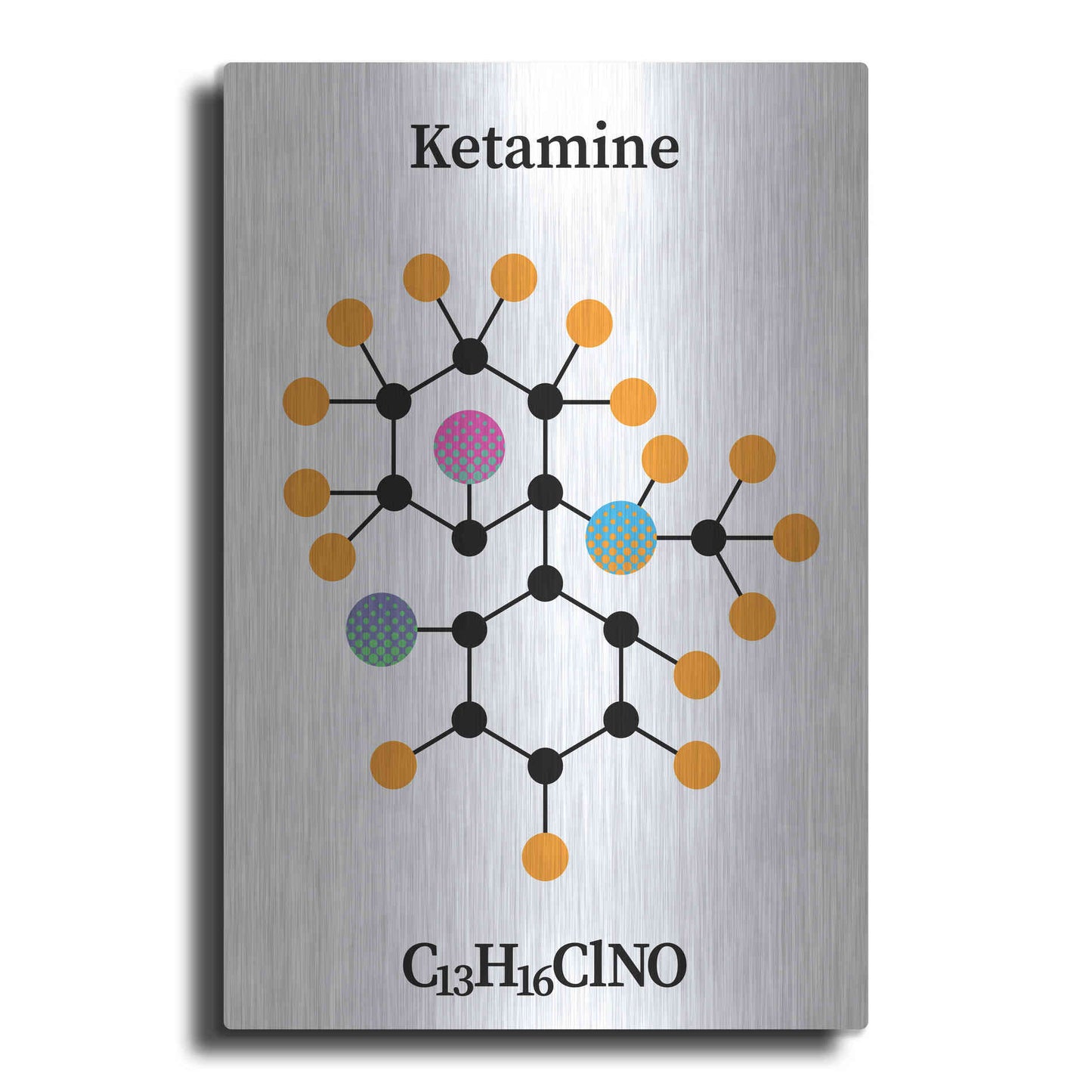 Luxe Metal Art 'Ketamine Molecule' by Luxe Portfolio, Metal Wall Art