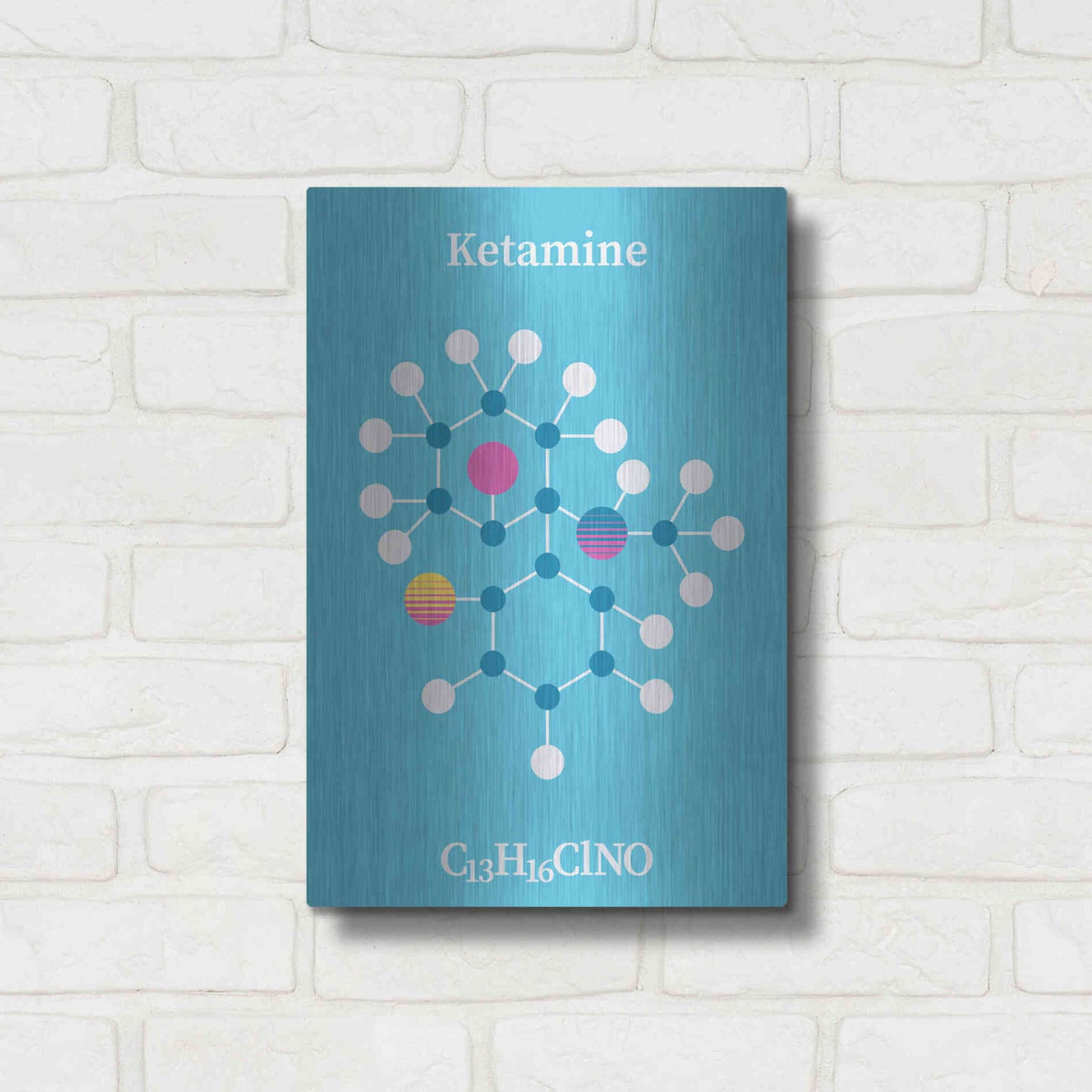 Luxe Metal Art 'Ketamine Molecule 2' by Luxe Portfolio, Metal Wall Art,12x16