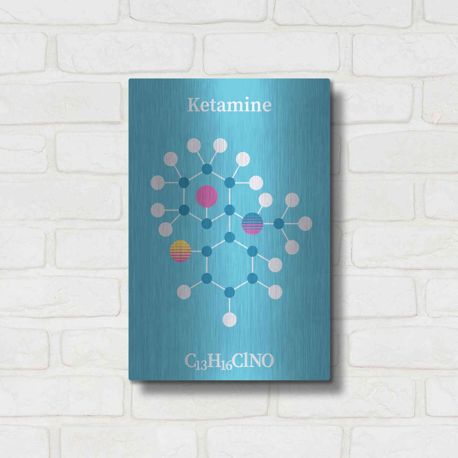 Luxe Metal Art 'Ketamine Molecule 2' by Luxe Portfolio, Metal Wall Art,12x16