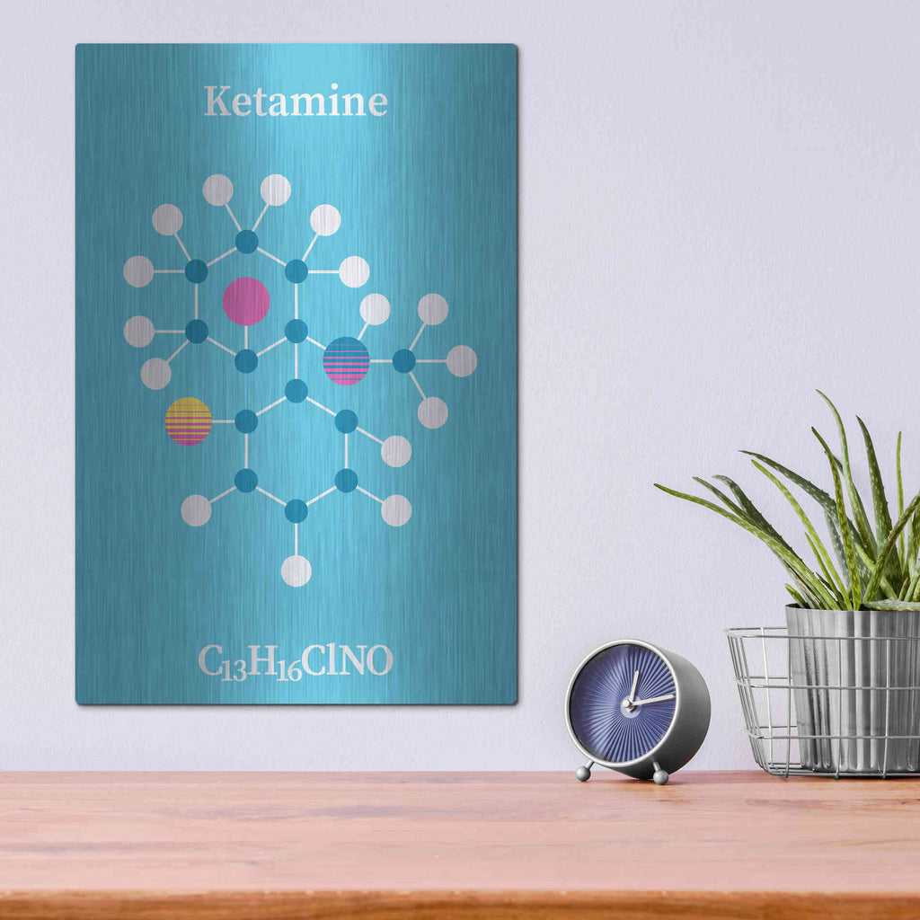 Luxe Metal Art 'Ketamine Molecule 2' by Luxe Portfolio, Metal Wall Art,12x16