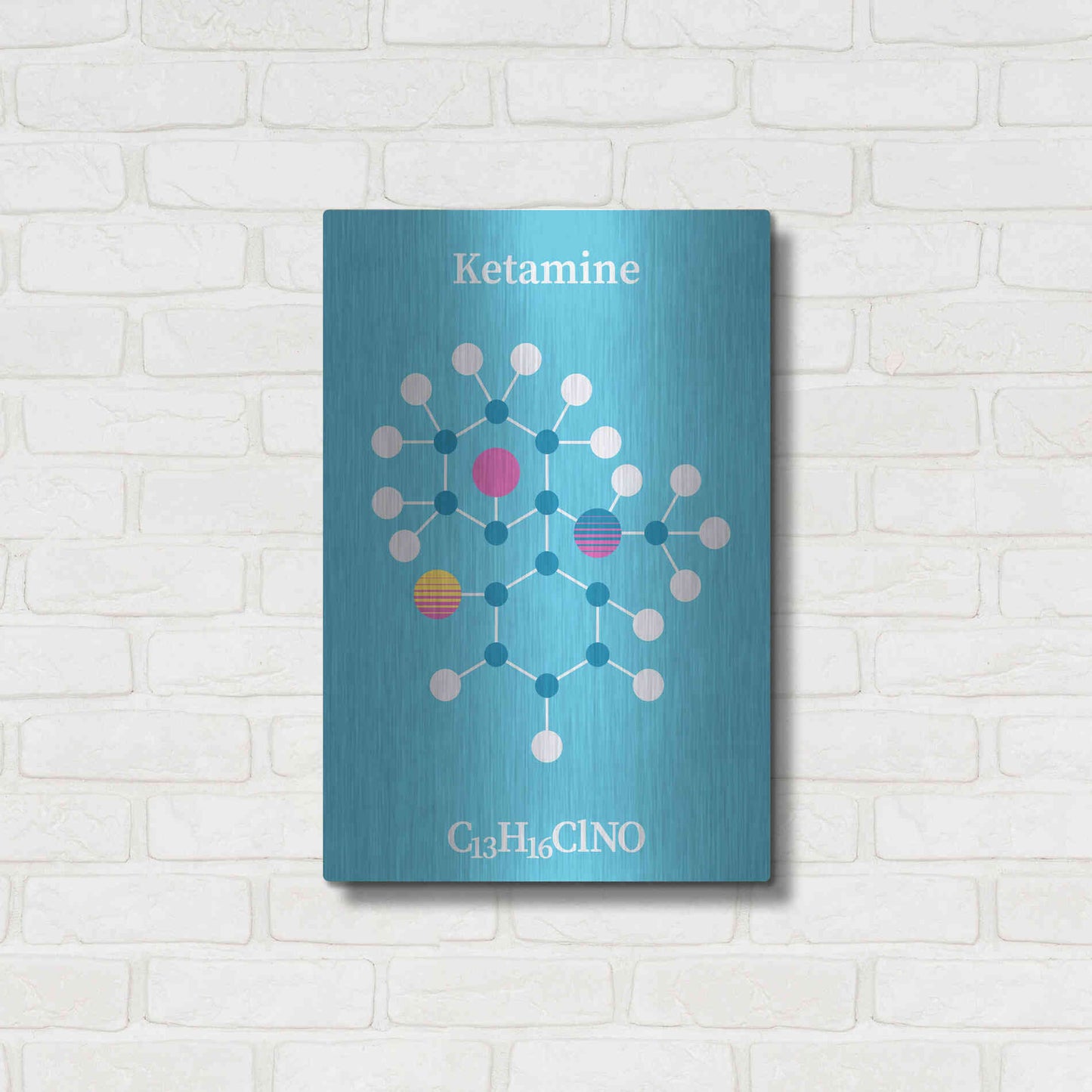 Luxe Metal Art 'Ketamine Molecule 2' by Luxe Portfolio, Metal Wall Art,16x24