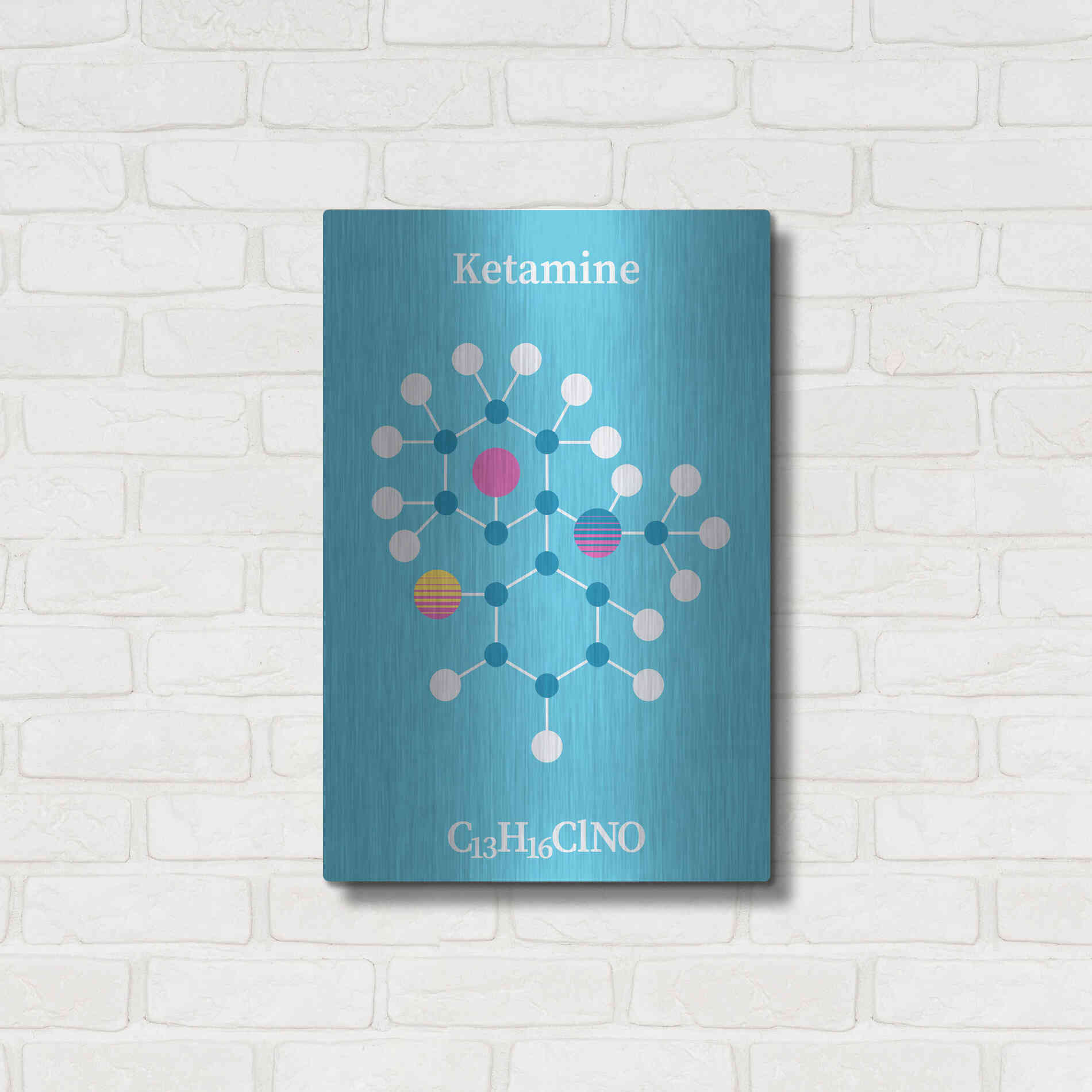 Luxe Metal Art 'Ketamine Molecule 2' by Luxe Portfolio, Metal Wall Art,16x24