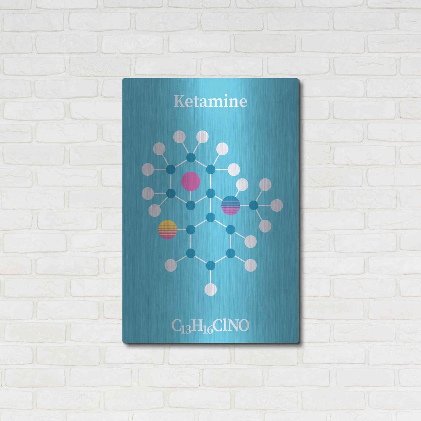 Luxe Metal Art 'Ketamine Molecule 2' by Luxe Portfolio, Metal Wall Art,24x36