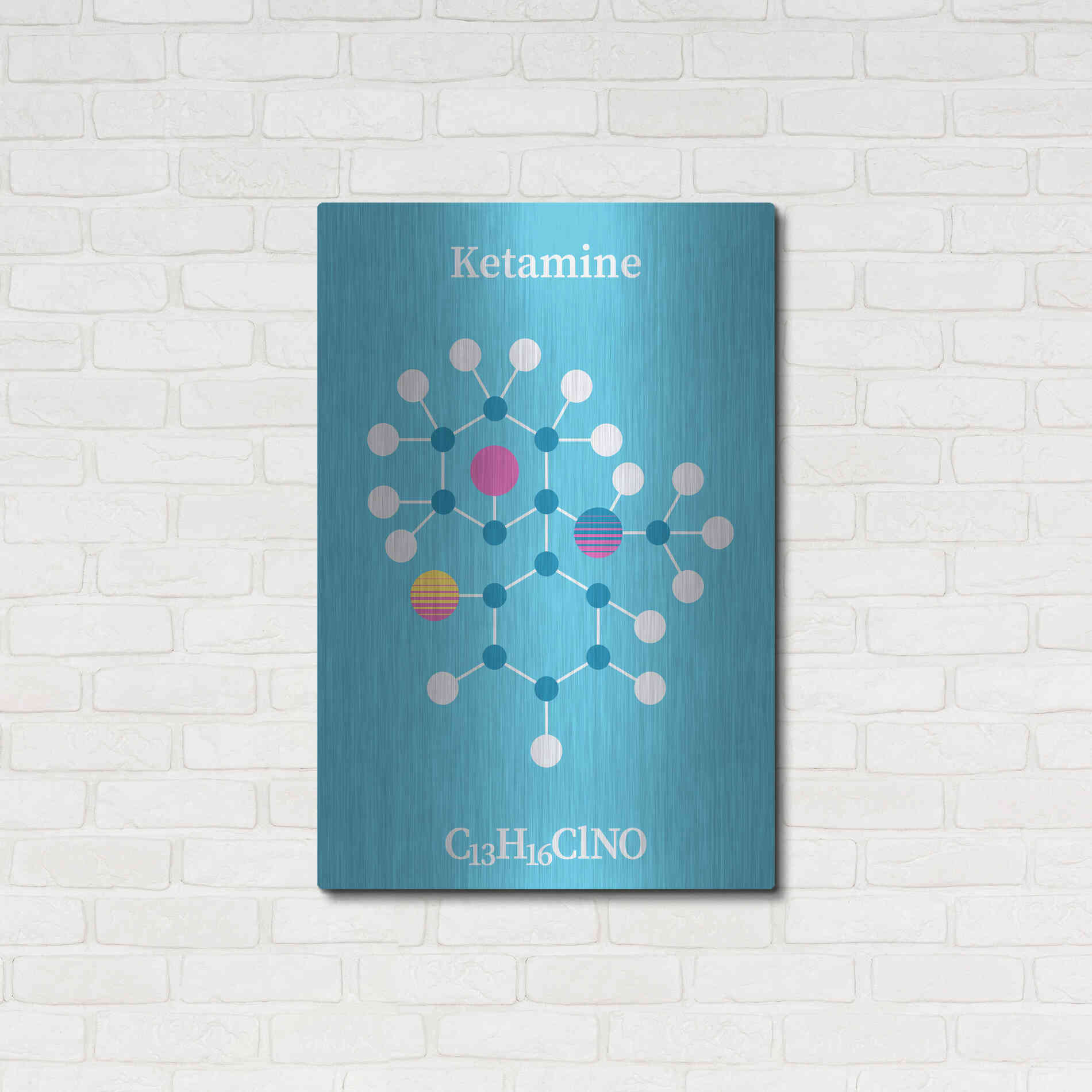 Luxe Metal Art 'Ketamine Molecule 2' by Luxe Portfolio, Metal Wall Art,24x36