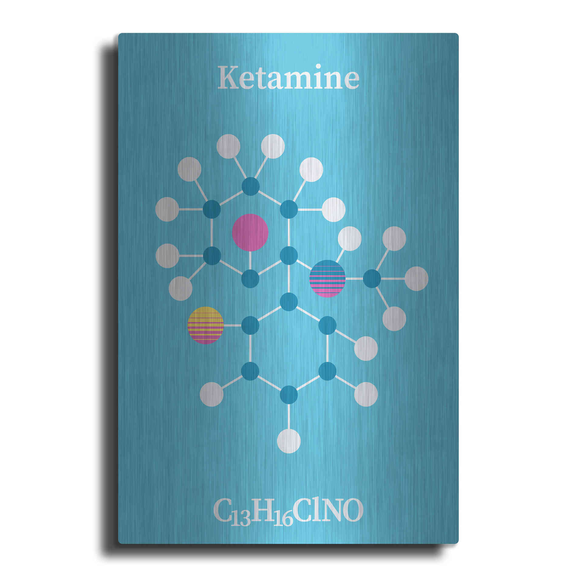 Luxe Metal Art 'Ketamine Molecule 2' by Luxe Portfolio, Metal Wall Art