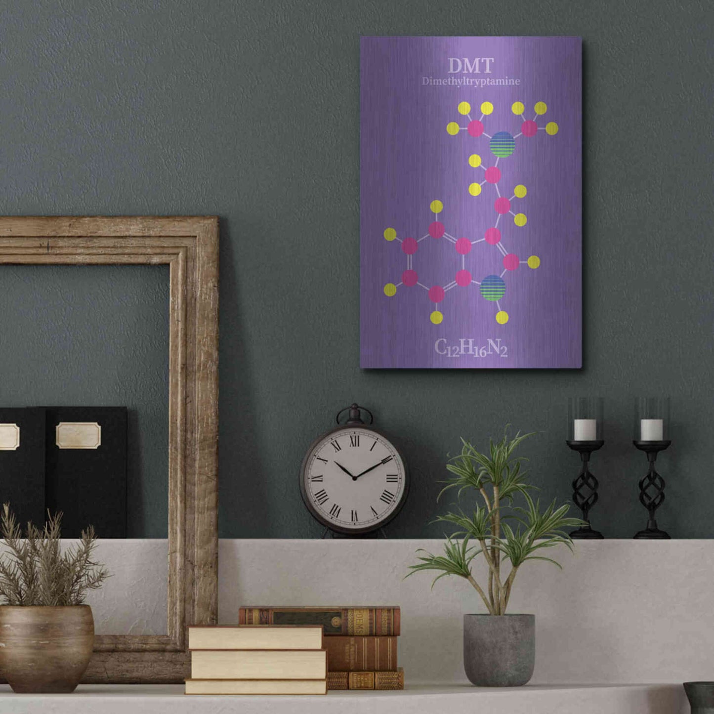 Luxe Metal Art 'DMT Molecule' by Luxe Portfolio, Metal Wall Art,12x16