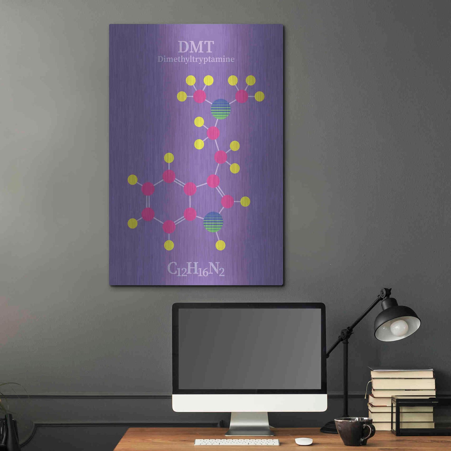 Luxe Metal Art 'DMT Molecule' by Luxe Portfolio, Metal Wall Art,24x36