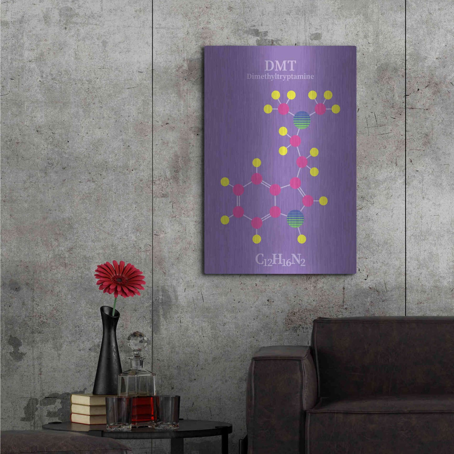 Luxe Metal Art 'DMT Molecule' by Luxe Portfolio, Metal Wall Art,24x36